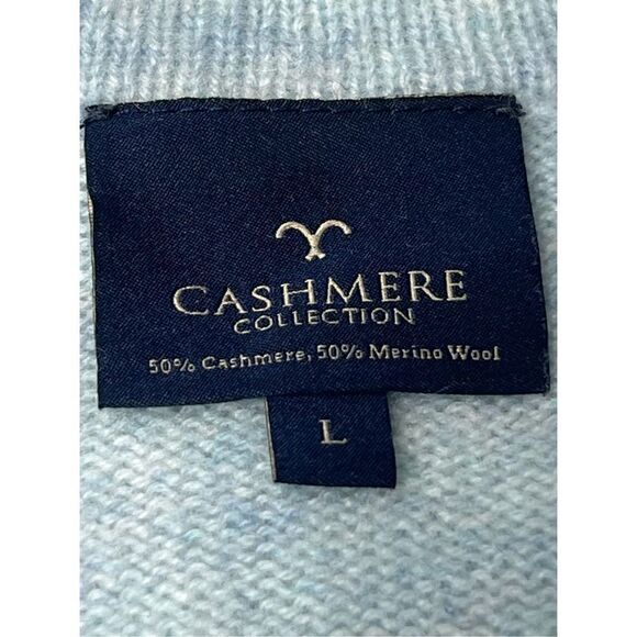 CASHMERE COLLECTION Knit Cardigan Women's Size XL Button Long Sleeve Light Blue - Picture 4 of 11